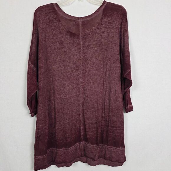 Maurices Womens Embellished Burnout Top Maroon 1 - Picture 4 of 7
